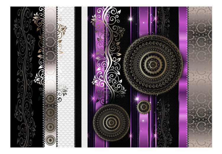 Wall Mural Stripes and patterns - composition with ornaments and purple details 97610 additionalImage 1