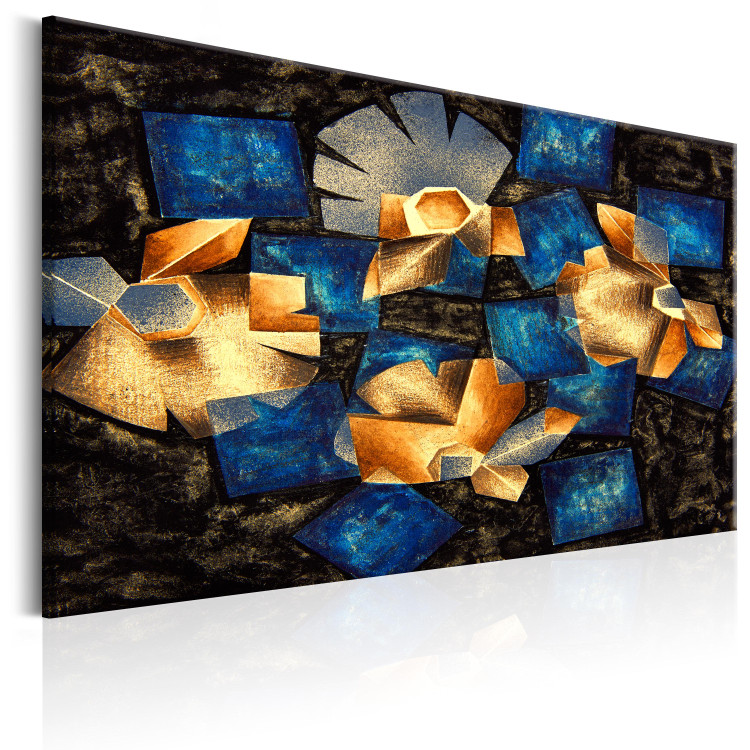 Canvas Geometric Flowers - Abstract Floral Motif in Watercolor Style 98210 additionalImage 2