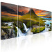 Canvas Print Wonderful Iceland (5-piece) - Waterfall amidst Green Landscape 105620 additionalThumb 2