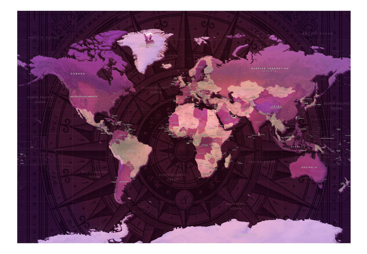 Photo Wallpaper Purple World Map 106120