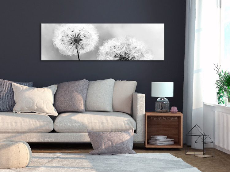 Canvas Midsummer (1-piece) - Black and White Dandelions on Summer Day 106220 additionalImage 3