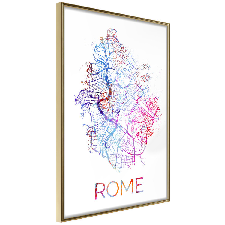 Poster Rome - English text and colorful map of the Italian city on a white background 114320 additionalImage 14