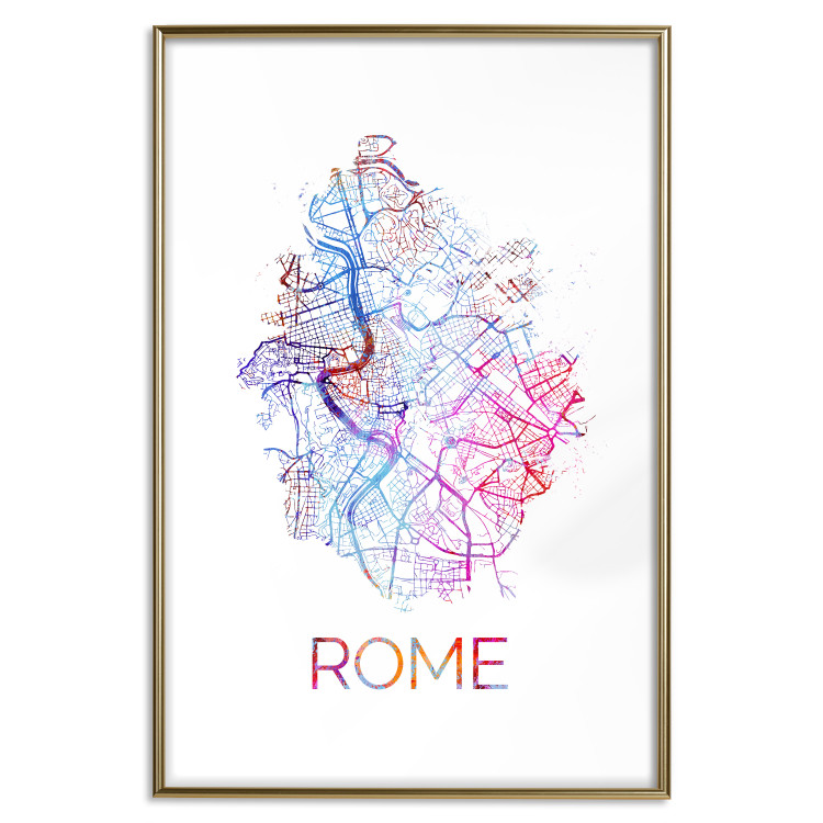 Poster Rome - English text and colorful map of the Italian city on a white background 114320 additionalImage 16