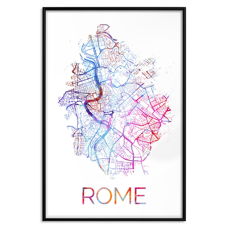 Poster Rome - English text and colorful map of the Italian city on a white background 114320 additionalImage 24