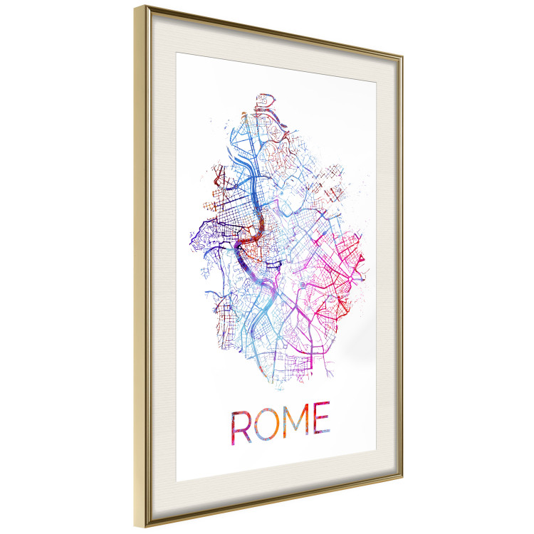 Poster Rome - English text and colorful map of the Italian city on a white background 114320 additionalImage 2