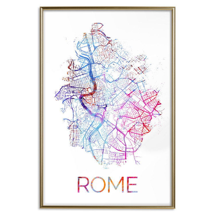 Poster Rome - English text and colorful map of the Italian city on a white background 114320 additionalImage 20