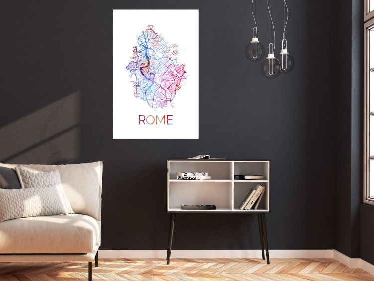 Poster Rome - English text and colorful map of the Italian city on a white background 114320 additionalImage 4