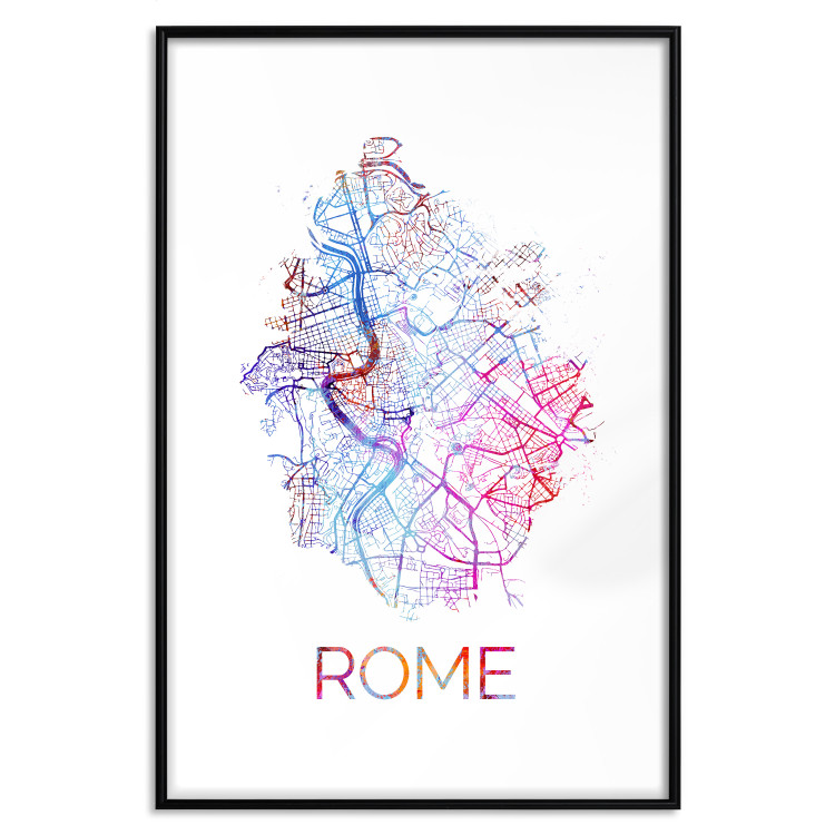 Poster Rome - English text and colorful map of the Italian city on a white background 114320 additionalImage 17