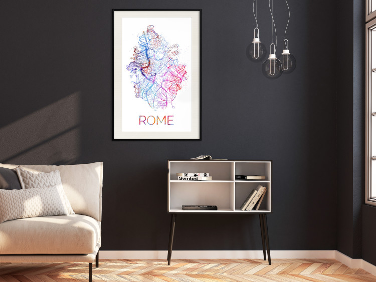 Poster Rome - English text and colorful map of the Italian city on a white background 114320 additionalImage 22