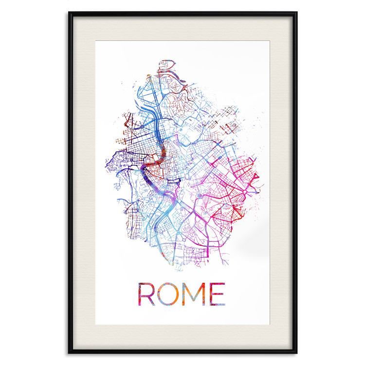 Poster Rome - English text and colorful map of the Italian city on a white background 114320 additionalImage 18