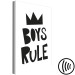 Canvas Boys Rule (1-part) - Black and White Graphic Design with a Crown 114720 additionalThumb 6