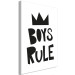 Canvas Boys Rule (1-part) - Black and White Graphic Design with a Crown 114720 additionalThumb 2