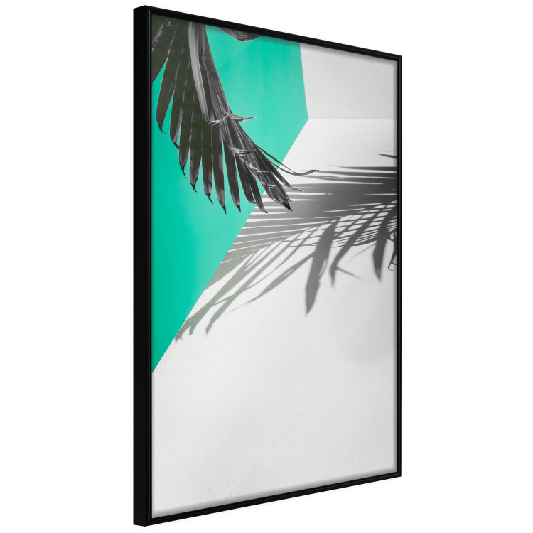Wall Poster Twig shadow - geometric abstraction with a palm leaf and green hue 115120 additionalImage 10