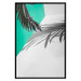 Wall Poster Twig shadow - geometric abstraction with a palm leaf and green hue 115120 additionalThumb 24
