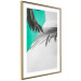 Wall Poster Twig shadow - geometric abstraction with a palm leaf and green hue 115120 additionalThumb 6