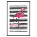 Poster Black Stripes and Flamingo - text and pink bird on a background of horizontal stripes 115320 additionalThumb 15