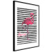 Poster Black Stripes and Flamingo - text and pink bird on a background of horizontal stripes 115320 additionalThumb 13