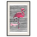 Poster Black Stripes and Flamingo - text and pink bird on a background of horizontal stripes 115320 additionalThumb 17