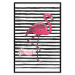 Poster Black Stripes and Flamingo - text and pink bird on a background of horizontal stripes 115320 additionalThumb 20