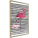 Poster Black Stripes and Flamingo - text and pink bird on a background of horizontal stripes 115320 additionalThumb 14