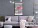 Poster Black Stripes and Flamingo - text and pink bird on a background of horizontal stripes 115320 additionalThumb 3
