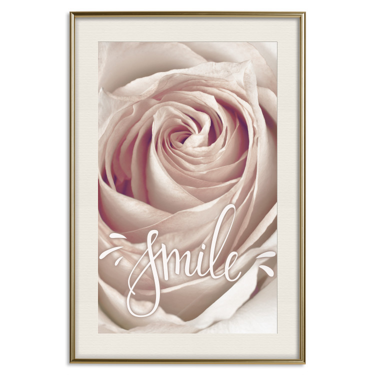 Poster Smile! - light pink rose flower and white English text 116520 additionalImage 19