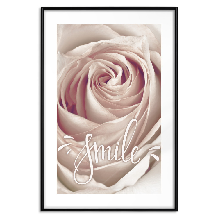 Poster Smile! - light pink rose flower and white English text 116520 additionalImage 17