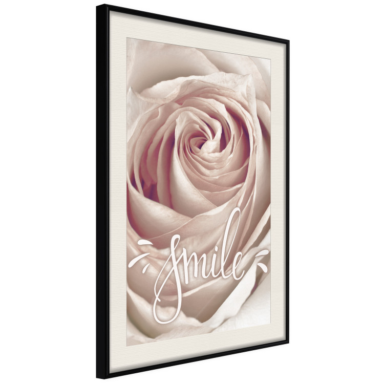 Poster Smile! - light pink rose flower and white English text 116520 additionalImage 3