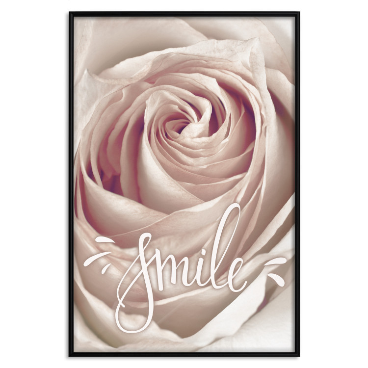 Poster Smile! - light pink rose flower and white English text 116520 additionalImage 24