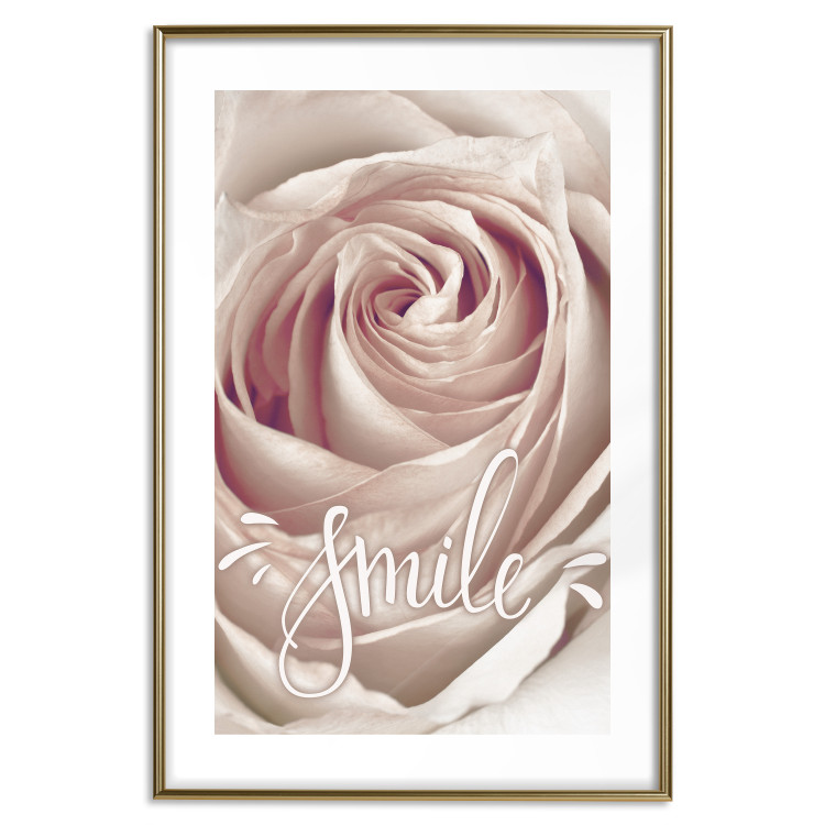 Poster Smile! - light pink rose flower and white English text 116520 additionalImage 16
