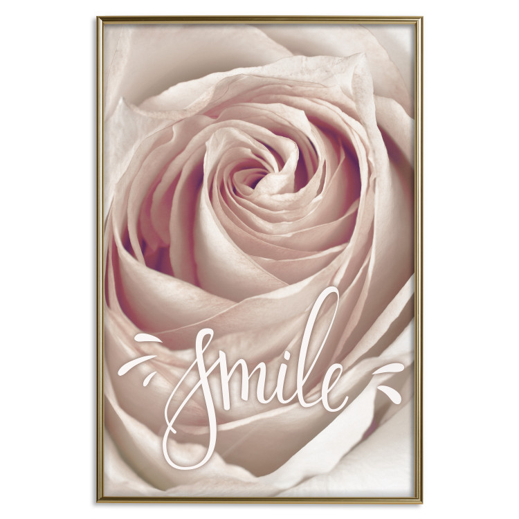 Poster Smile! - light pink rose flower and white English text 116520 additionalImage 20