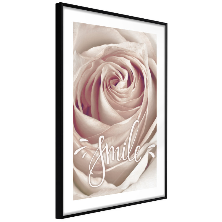 Poster Smile! - light pink rose flower and white English text 116520 additionalImage 13