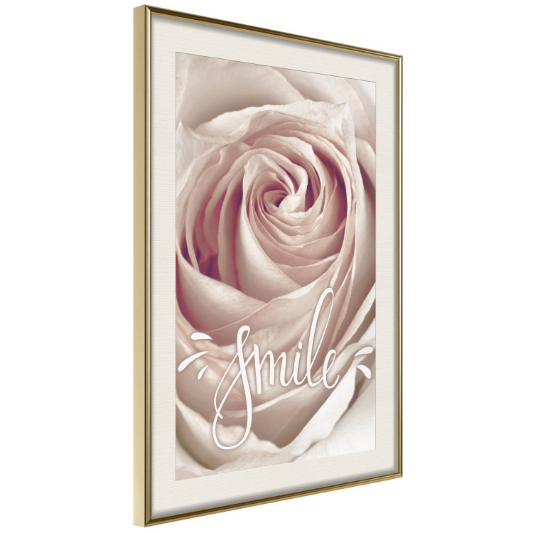 Poster Smile! - light pink rose flower and white English text 116520 additionalImage 2