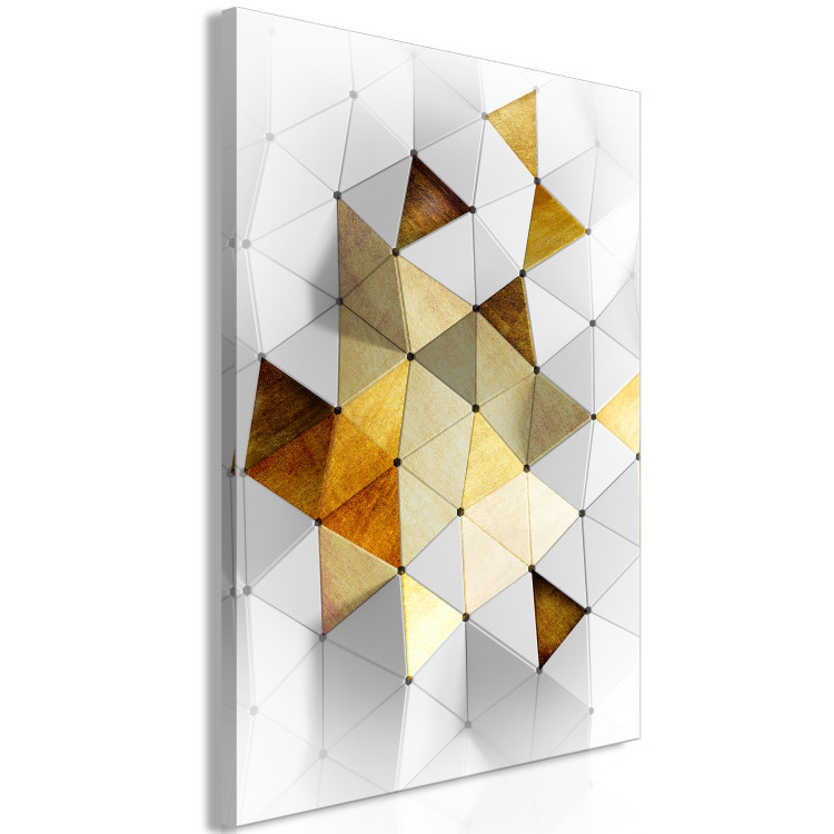 Canvas Art Print Golden Trend (1-part) - Geometric Figures on White Background 118520 additionalImage 2