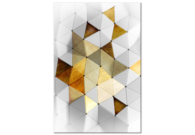 Canvas Art Print Golden Trend (1-part) - Geometric Figures on White Background 118520