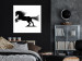 Canvas Art Print Dynamic horse - black and white illustration of a horse silhouette 118720 additionalThumb 3
