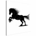 Canvas Art Print Dynamic horse - black and white illustration of a horse silhouette 118720 additionalThumb 2