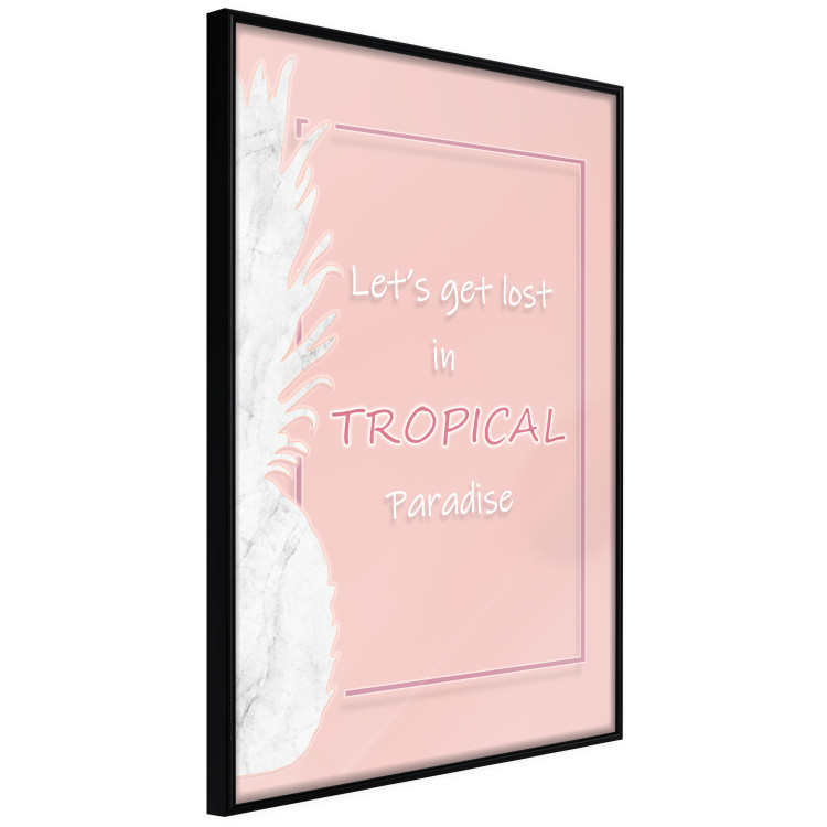 Poster Let's Get Lost in Tropical Paradise - English text on a pink background 123220 additionalImage 10