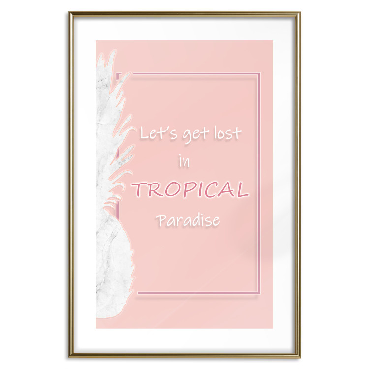 Poster Let's Get Lost in Tropical Paradise - English text on a pink background 123220 additionalImage 14