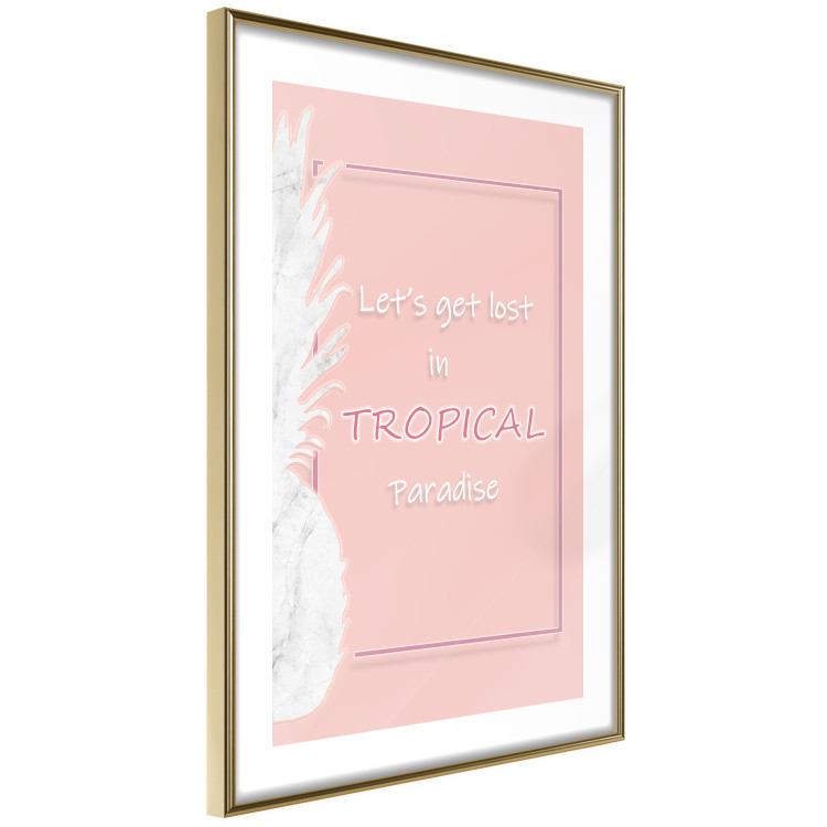 Poster Let's Get Lost in Tropical Paradise - English text on a pink background 123220 additionalImage 6