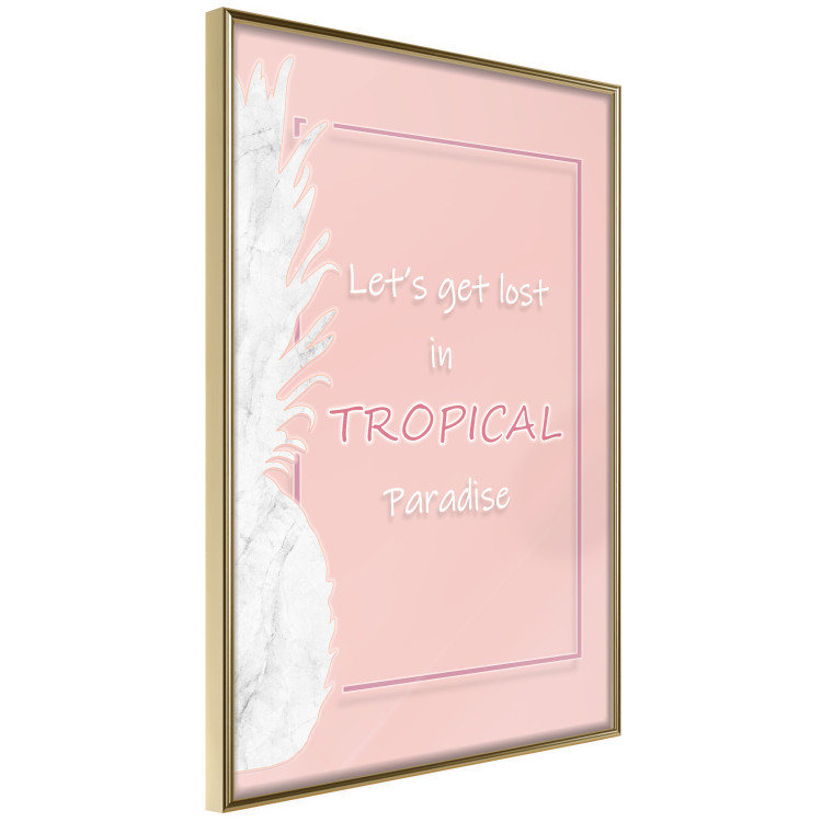 Poster Let's Get Lost in Tropical Paradise - English text on a pink background 123220 additionalImage 12