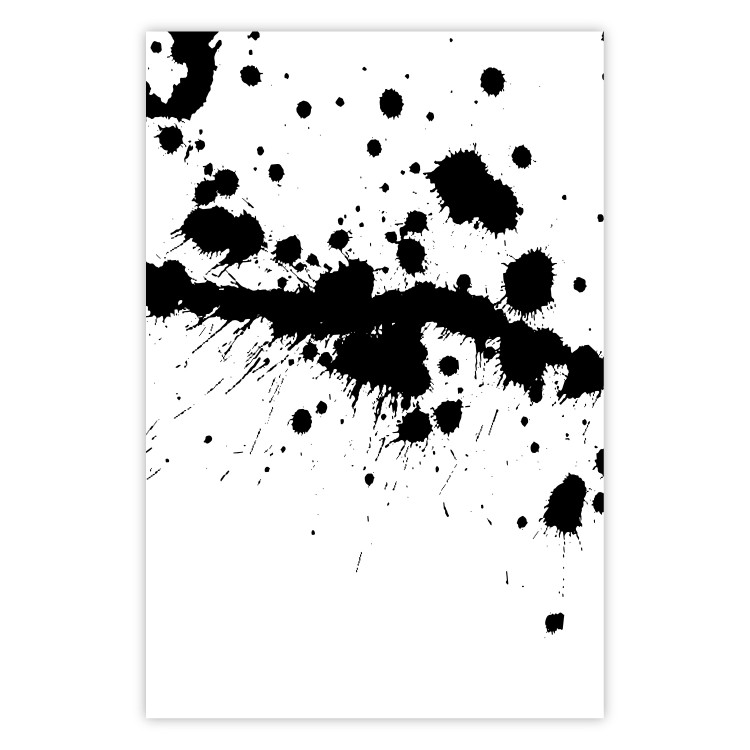 Wall Poster Trace of Passion - black abstract spots and patterns on white background 123520