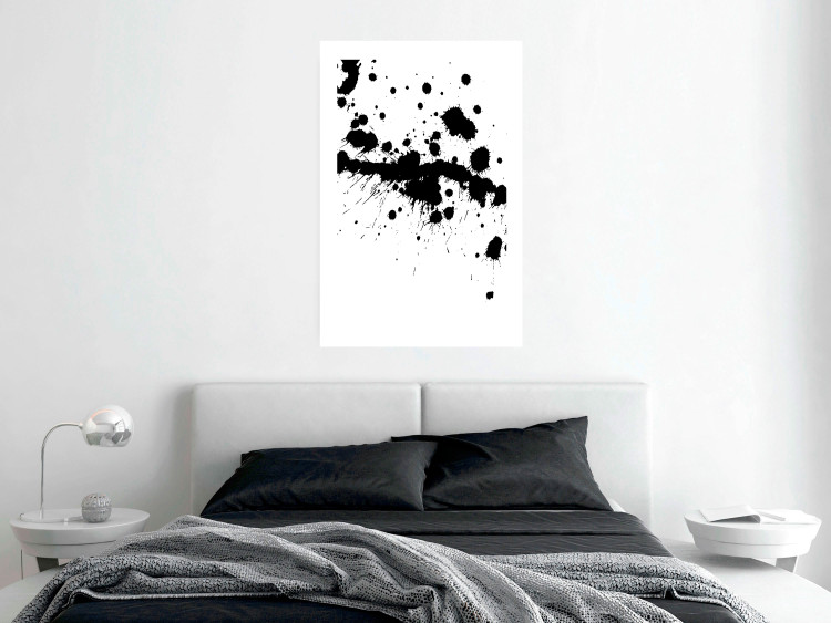 Wall Poster Trace of Passion - black abstract spots and patterns on white background 123520 additionalImage 2