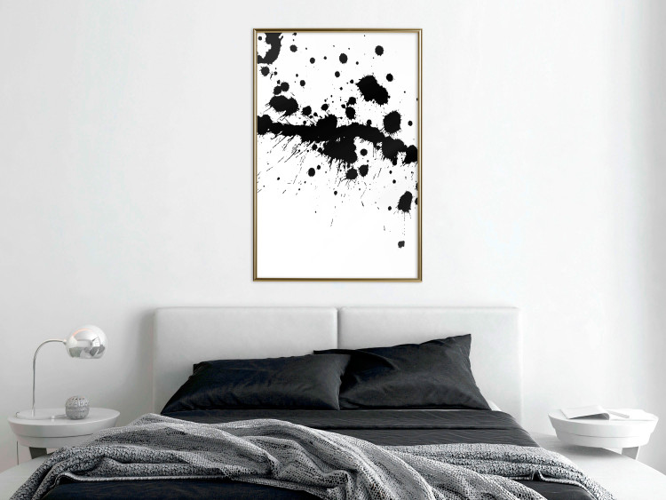 Wall Poster Trace of Passion - black abstract spots and patterns on white background 123520 additionalImage 7