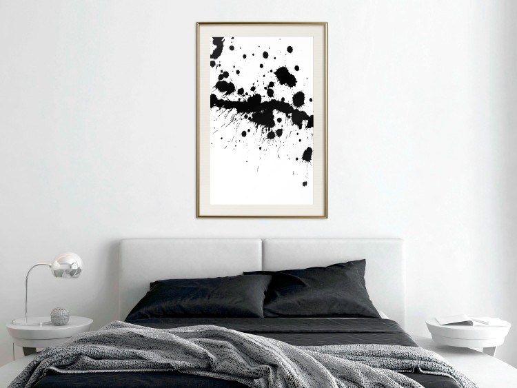 Wall Poster Trace of Passion - black abstract spots and patterns on white background 123520 additionalImage 21