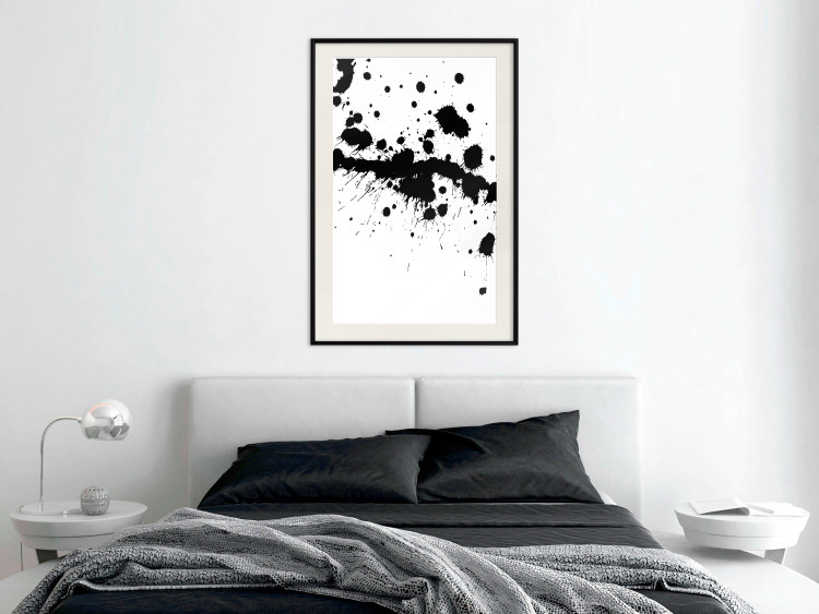 Wall Poster Trace of Passion - black abstract spots and patterns on white background 123520 additionalImage 22