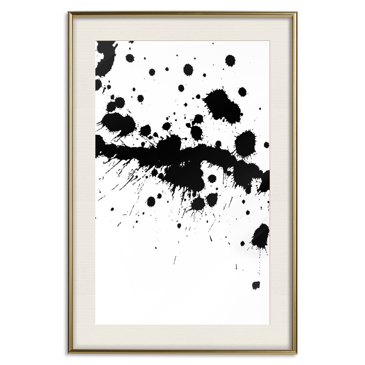 Wall Poster Trace of Passion - black abstract spots and patterns on white background 123520 additionalImage 19
