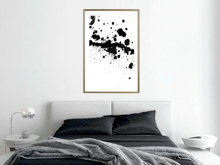 Wall Poster Trace of Passion - black abstract spots and patterns on white background 123520 additionalImage 15