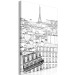 Canvas Art Print Drawn panorama of Paris - city landscape and the Eiffel Tower graphic 123820 additionalThumb 2