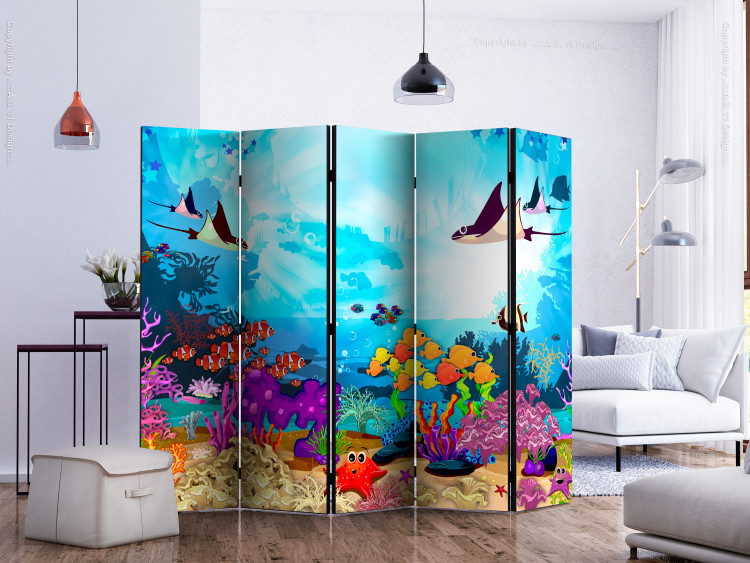 Room Separator Colorful Fish II - colorful underwater ocean with fish and plants 124020 additionalImage 2